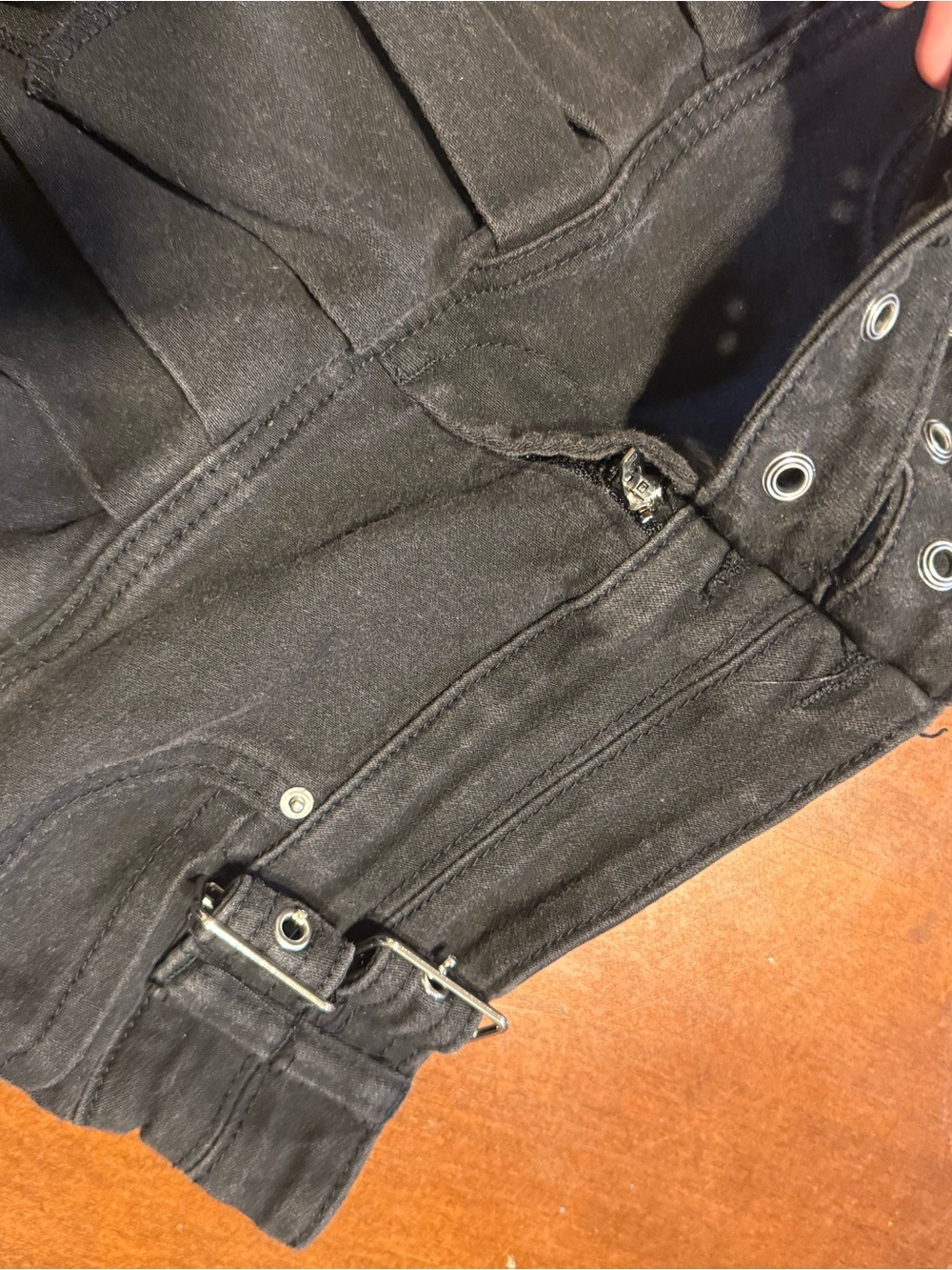 Black Ruffled Mini Shorts - Picture 2 of 2